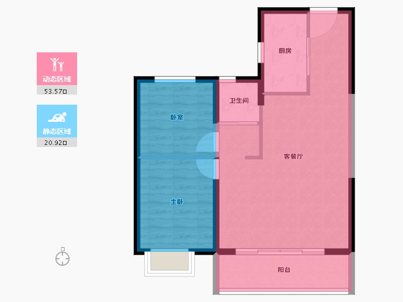 山西省-太原市-碧桂园玖玺臺天玺-67.32-户型库-动静分区