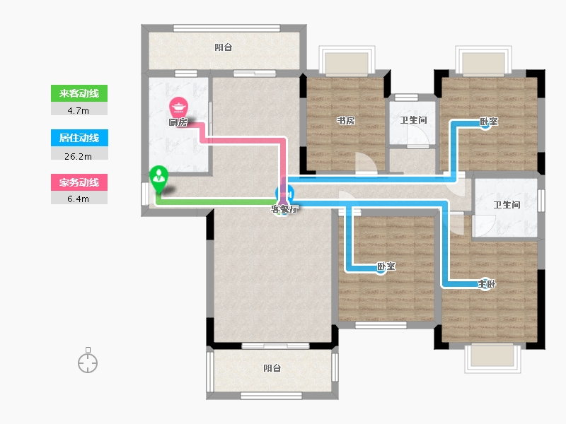 湖南省-长沙市-中国铁建·金色蓝庭(长沙)-120.00-户型库-动静线