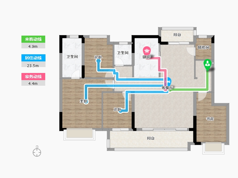 贵州省-贵阳市-万科理想城-120.00-户型库-动静线