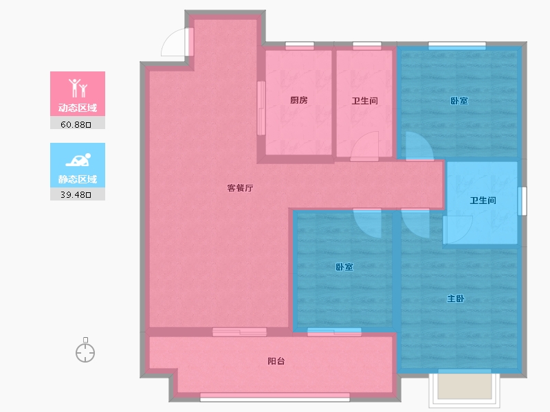 江西省-九江市-海伦堡·海伦国际-89.75-户型库-动静分区