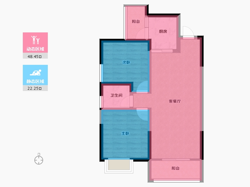 四川省-眉山市-北湖春天-62.44-户型库-动静分区