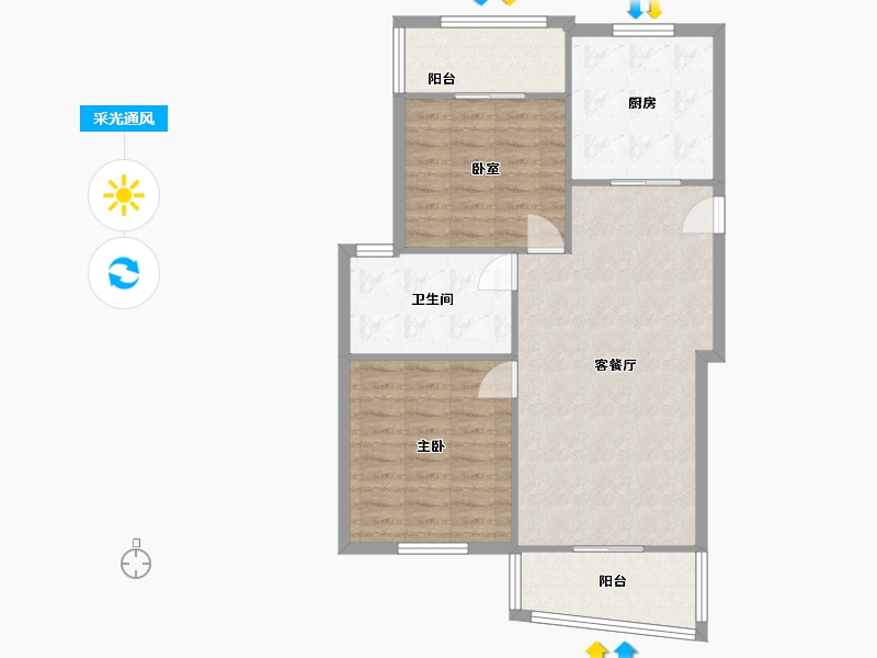 上海-上海市-珊瑚苑-90.00-户型库-采光通风