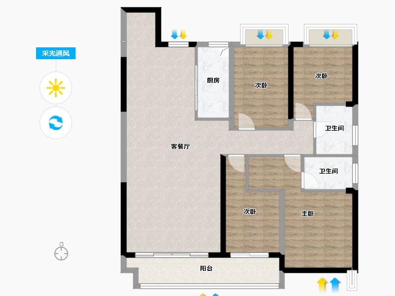 江西省-宜春市-汇金时代中心-114.69-户型库-采光通风