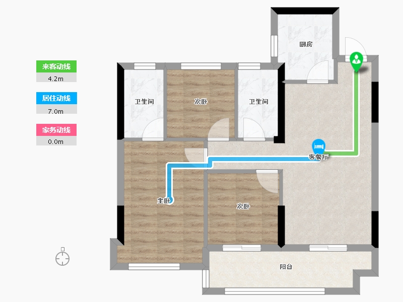 福建省-宁德市-品润·悦公馆-71.20-户型库-动静线