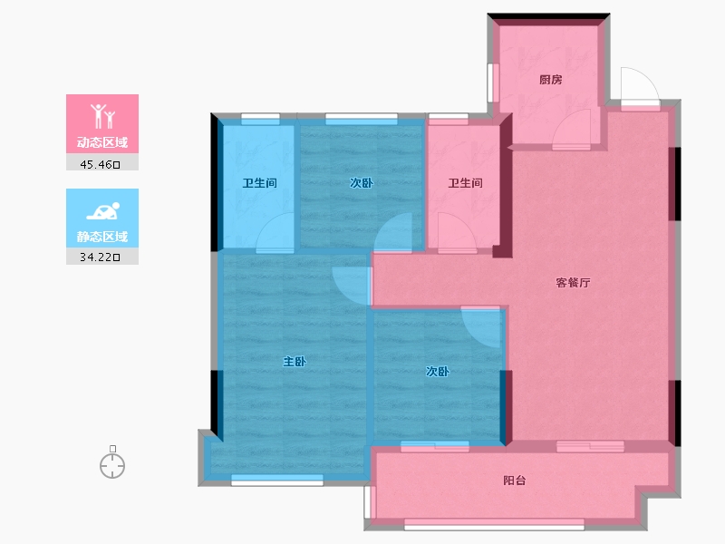 福建省-宁德市-品润·悦公馆-71.20-户型库-动静分区