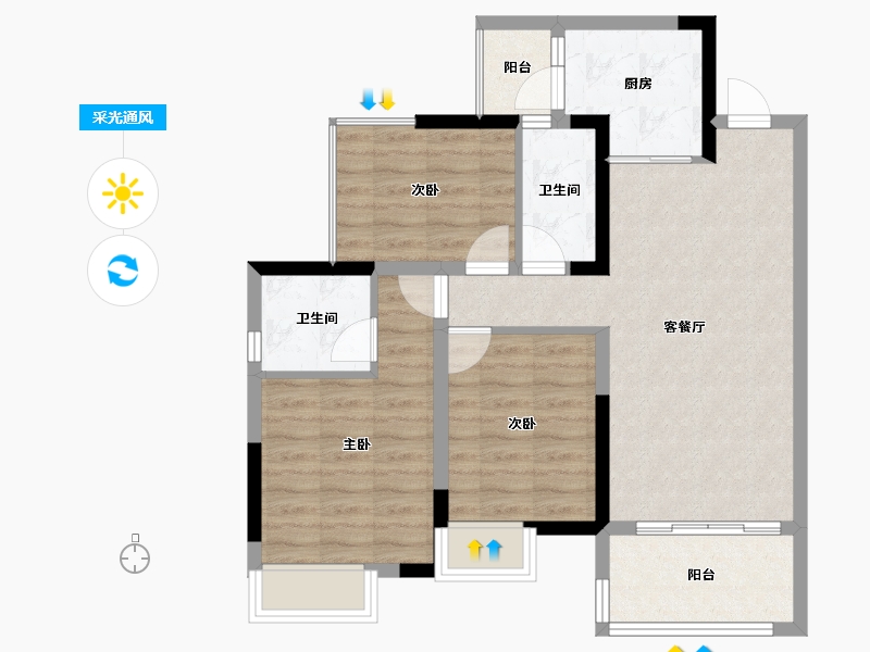 四川省-眉山市-彭山领地观江府-77.12-户型库-采光通风