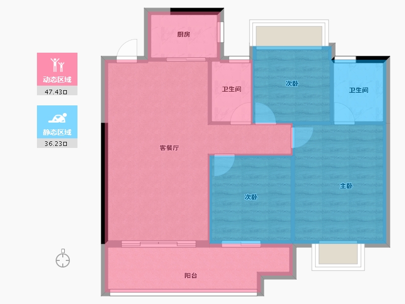 福建省-三明市-瑞玺庄園-76.00-户型库-动静分区