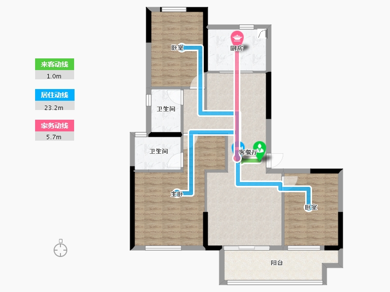 湖北省-襄阳市-国投襄阳府-98.70-户型库-动静线