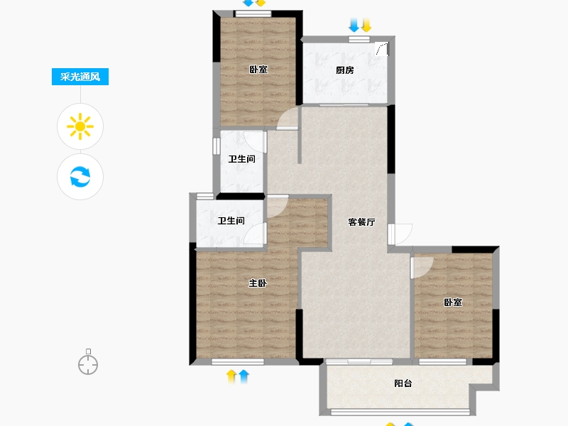 湖北省-襄阳市-国投襄阳府-98.70-户型库-采光通风