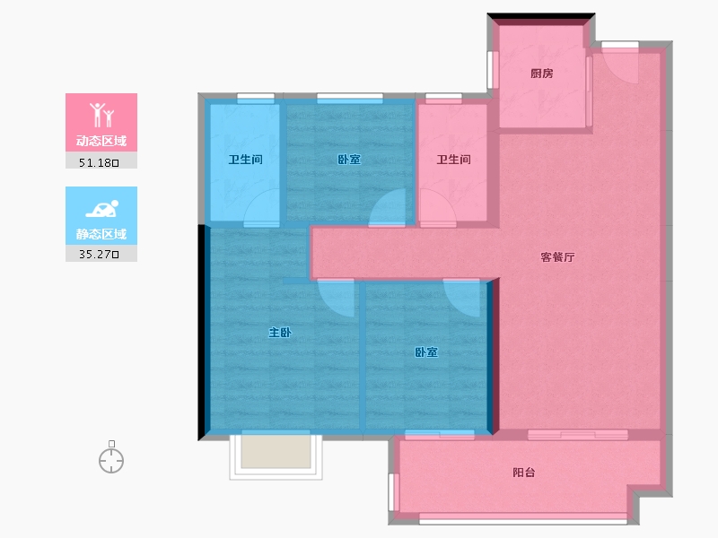 福建省-三明市-福建一建锦绣世家-77.79-户型库-动静分区