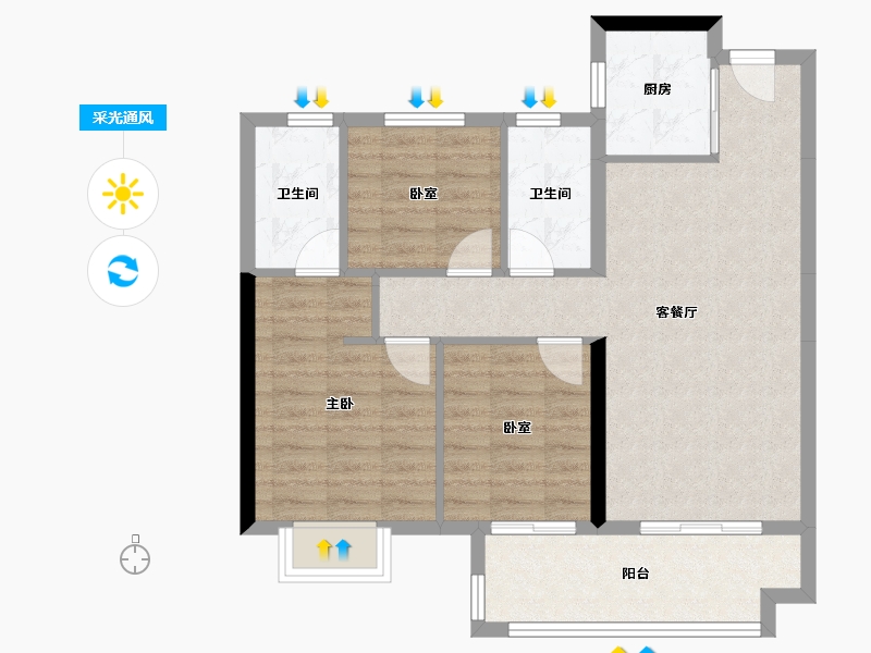 福建省-三明市-福建一建锦绣世家-77.79-户型库-采光通风