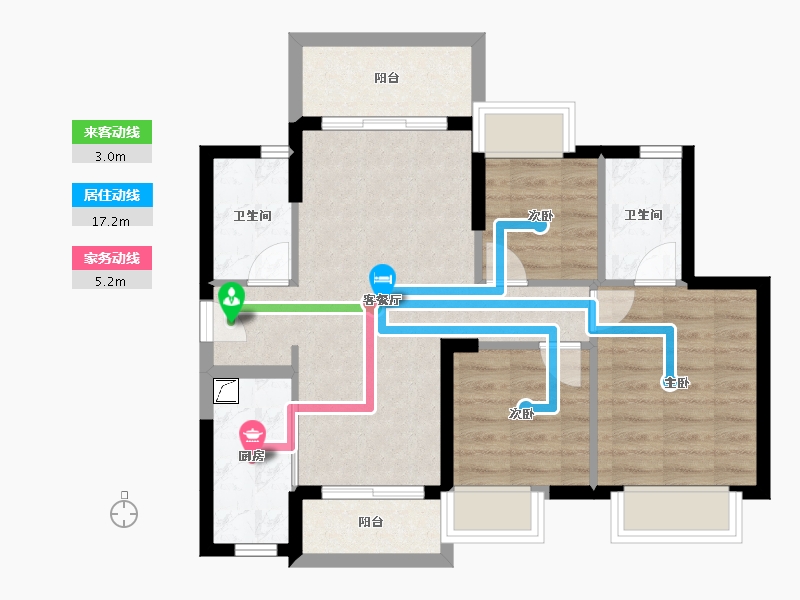 广东省-江门市-时代春树里(鹤山)2期-69.91-户型库-动静线