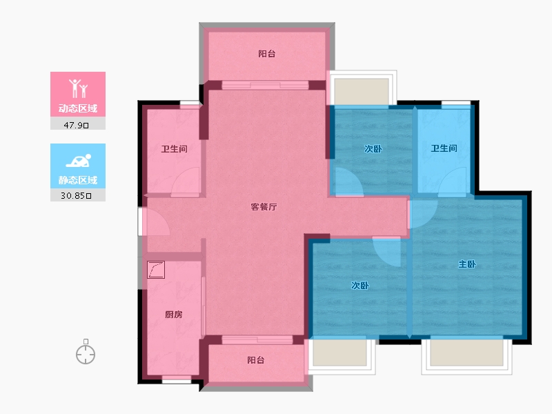 广东省-江门市-时代春树里(鹤山)2期-69.91-户型库-动静分区