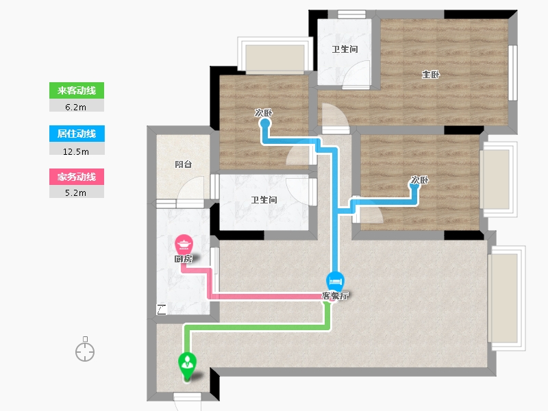 贵州省-遵义市-林达大院-80.09-户型库-动静线