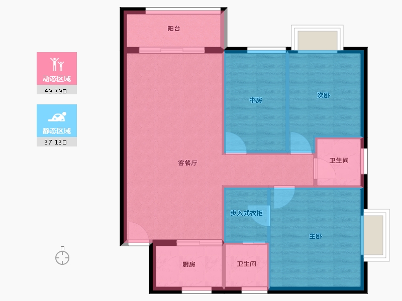 湖北省-十堰市-福泽嘉苑-78.74-户型库-动静分区