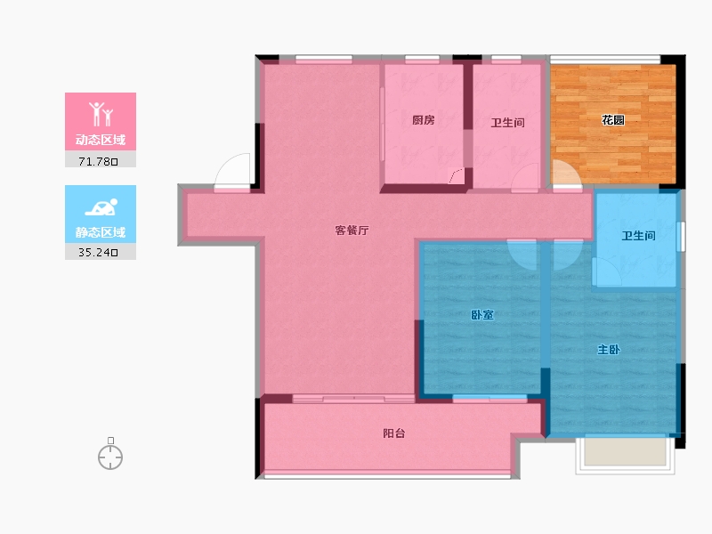 安徽省-滁州市-国建理想湾-106.86-户型库-动静分区