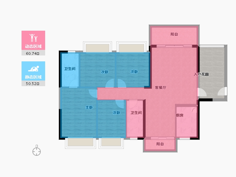 广东省-江门市-越秀•星汇名庭-111.03-户型库-动静分区