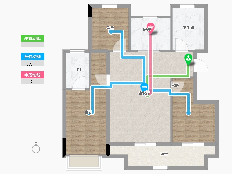 浙江省-湖州市-大家满园-85.16-户型库-动静线