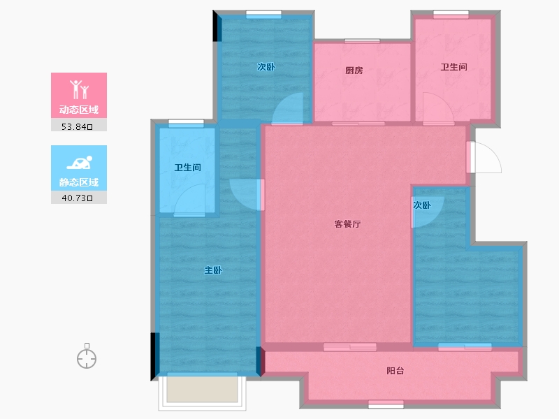 浙江省-湖州市-大家满园-85.16-户型库-动静分区