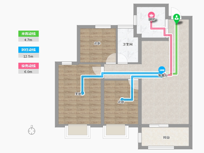 江西省-九江市-融信碧桂园金地·九棠-73.60-户型库-动静线