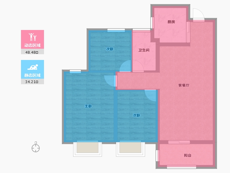 江西省-九江市-融信碧桂园金地·九棠-73.60-户型库-动静分区