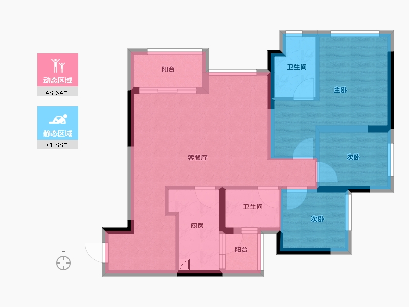 重庆-重庆市-海成轨道0309-70.79-户型库-动静分区