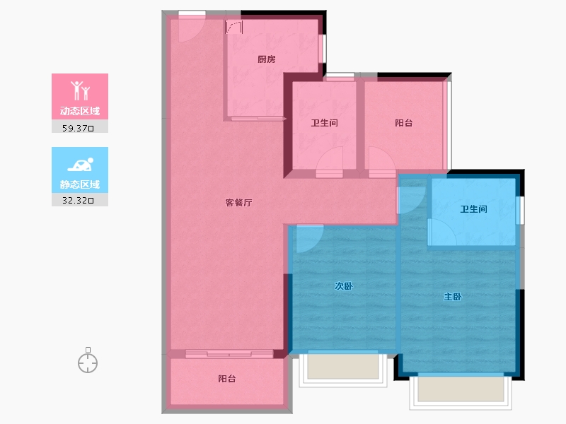 广东省-江门市-方圆鹤山云山诗意-81.61-户型库-动静分区