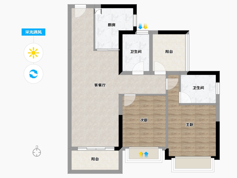 广东省-江门市-方圆鹤山云山诗意-81.61-户型库-采光通风