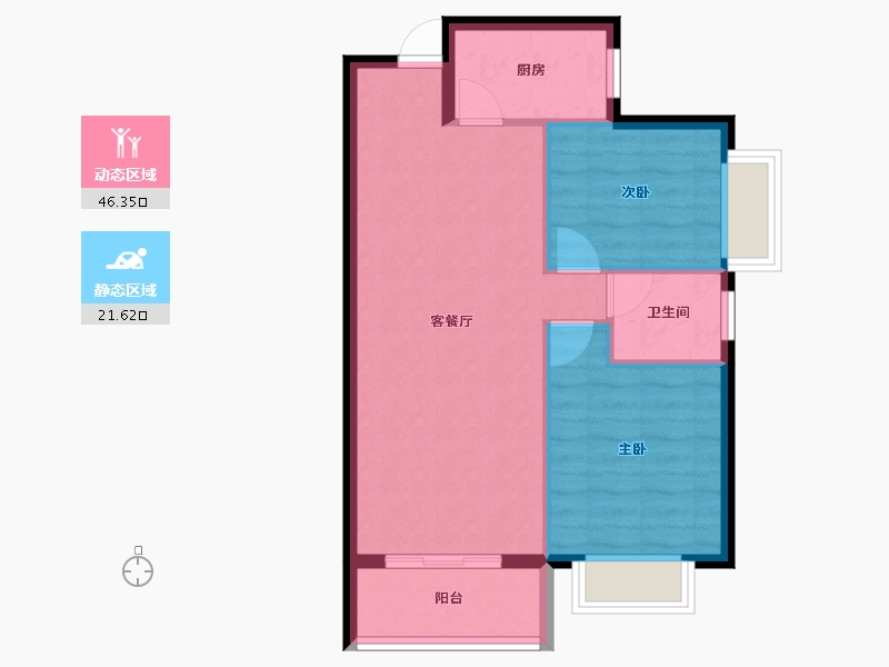 湖北省-十堰市-福泽嘉苑-61.60-户型库-动静分区