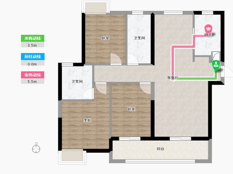 江西省-九江市-富力·浔阳公馆-96.00-户型库-动静线