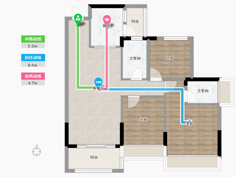 广东省-清远市-锦泰·城际壹号-81.44-户型库-动静线