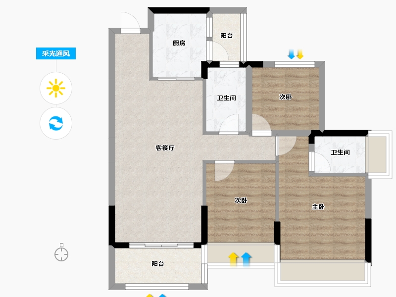 广东省-清远市-锦泰·城际壹号-81.44-户型库-采光通风