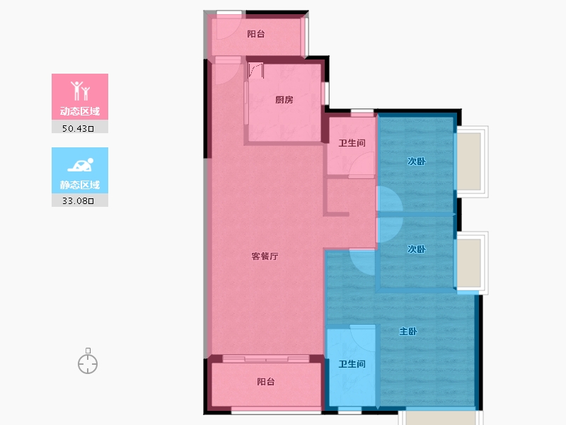 广东省-江门市-时代雁山湖(鹤山)-74.66-户型库-动静分区