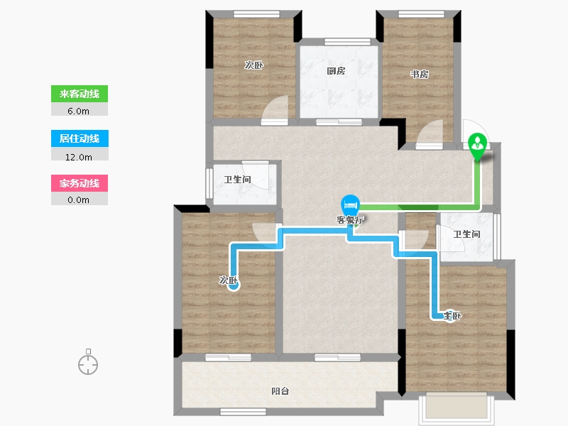 浙江省-湖州市-大家满园山色-107.42-户型库-动静线