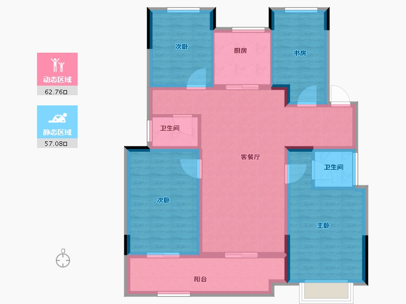 浙江省-湖州市-大家满园山色-107.42-户型库-动静分区