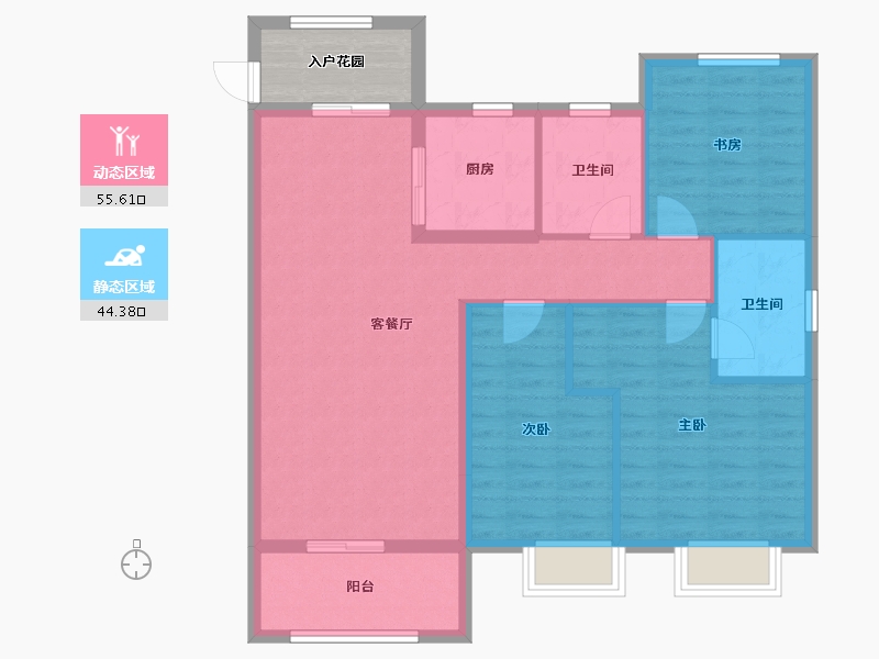 江西省-九江市-融信碧桂园金地·九棠-94.75-户型库-动静分区