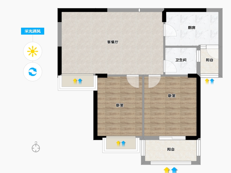 陕西省-安康市-龙湾水境-68.24-户型库-采光通风