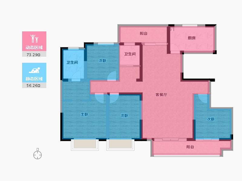 河南省-商丘市-康桥·知园-114.68-户型库-动静分区