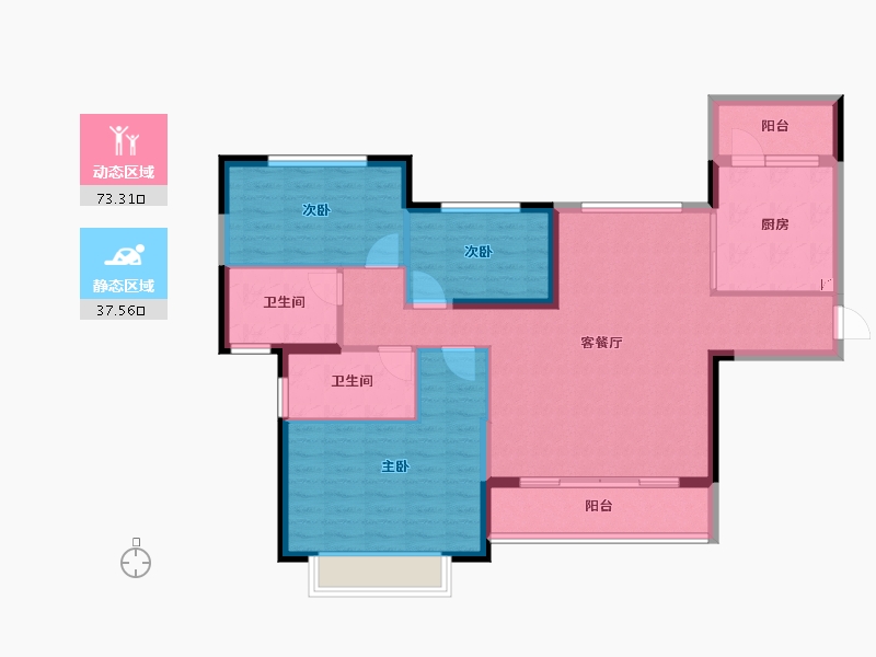 贵州省-遵义市-遵义恒大城-99.58-户型库-动静分区