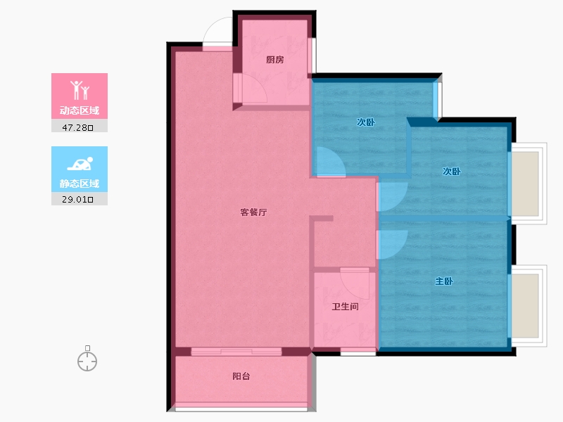 湖北省-十堰市-福泽嘉苑-68.91-户型库-动静分区