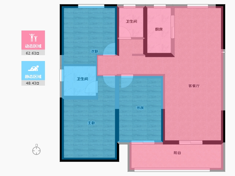 安徽省-蚌埠市-荣盛兰凌御府-99.20-户型库-动静分区