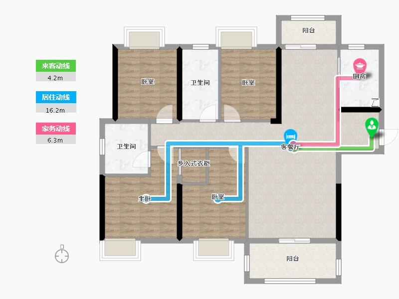 江西省-九江市-富力·浔阳公馆-113.73-户型库-动静线