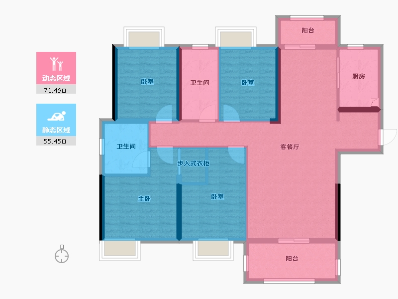 江西省-九江市-富力·浔阳公馆-113.73-户型库-动静分区