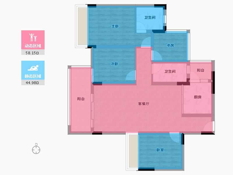 广西壮族自治区-桂林市-交投彰泰漓东新城-91.22-户型库-动静分区