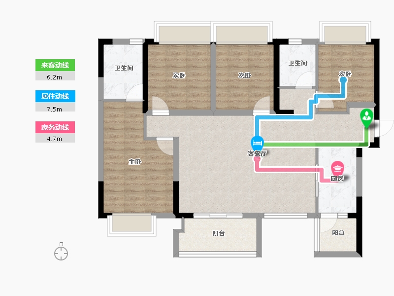 四川省-眉山市-雅居乐锦城-98.89-户型库-动静线