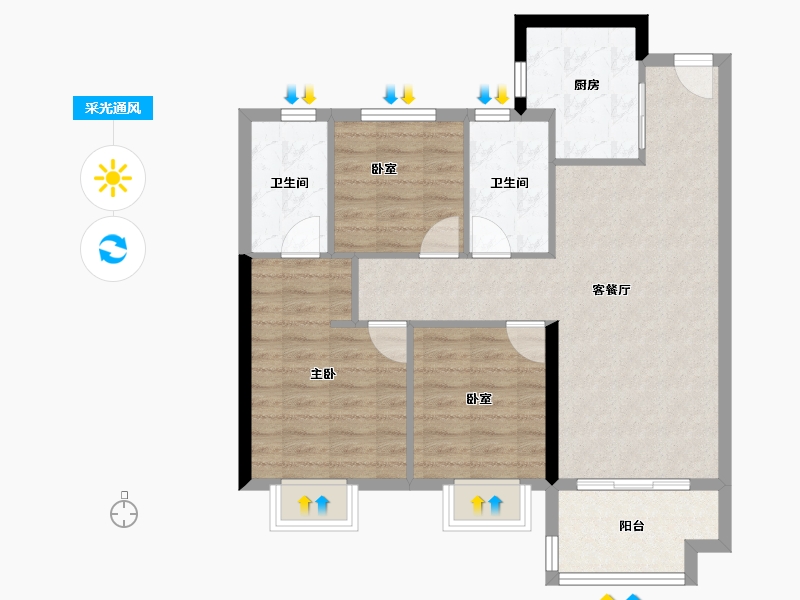 福建省-三明市-福建一建锦绣世家-79.20-户型库-采光通风