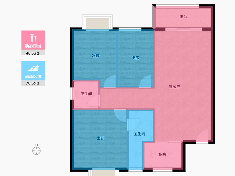 湖北省-十堰市-福泽嘉苑-77.51-户型库-动静分区