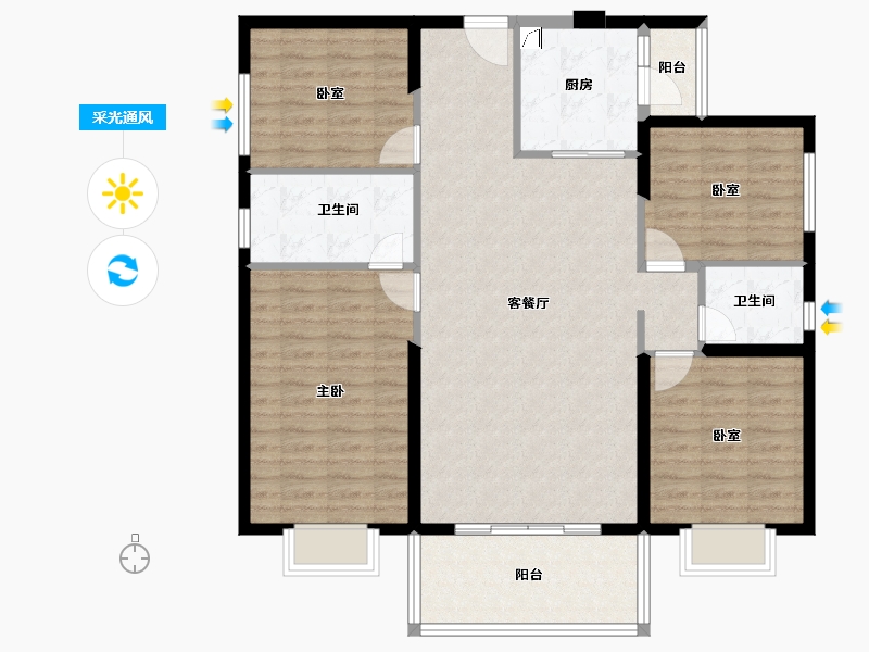 广东省-清远市-颐珑湾-112.79-户型库-采光通风