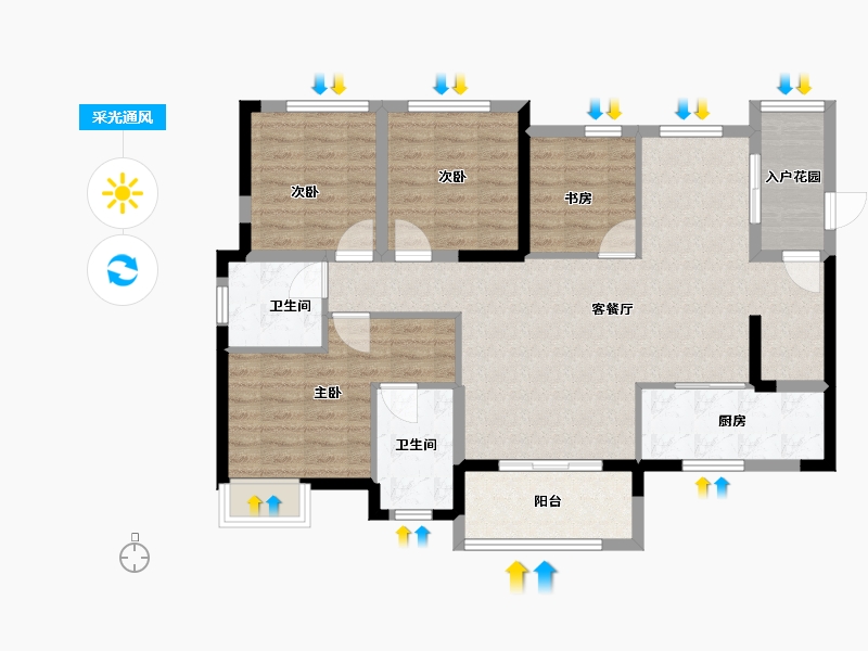 广东省-江门市-江悦城公园里-102.00-户型库-采光通风