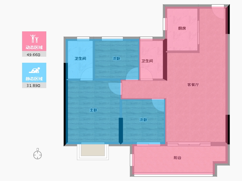 福建省-三明市-永嘉天地翰林府-73.60-户型库-动静分区